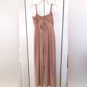 Altar’d State Blush Pink Jumpsuit with Lace